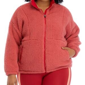 NWT ZELOS Plush Sherpa Full Zip Jacket Women's‎ Medium Rose Rouge Long Sleeves